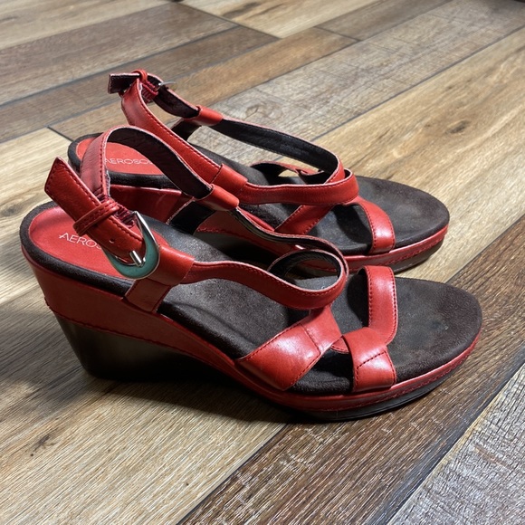 Aerosoles Hedge Maple Red Wedges Size 6.5 - Picture 2 of 12